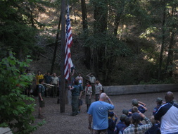 Flag ceremony at Pico Blanco